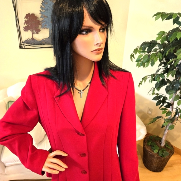 NWTs, Red Le Suit, Business Suit Pleated Jacket/Blazer,  A-Line Skirt, Size 12 - Picture 7 of 16
